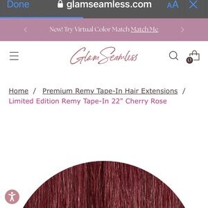 Real human hair tape-in Cherry Rose 22” 2 pack of 20 extensions per pack each!